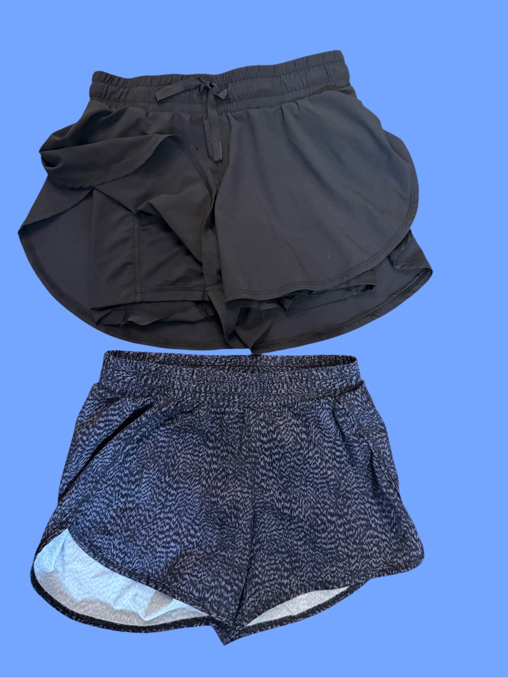all in motion Black Layered and Patterned Athletic Shorts Duo